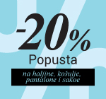 Akcija -20% na haljine, pantalone, košulje, sakoe...