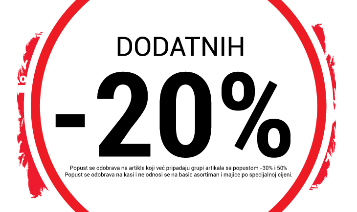 -20% popusta na određene artikle