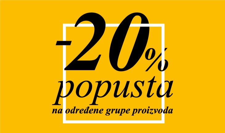 20% popusta na određene grupe proizvoda