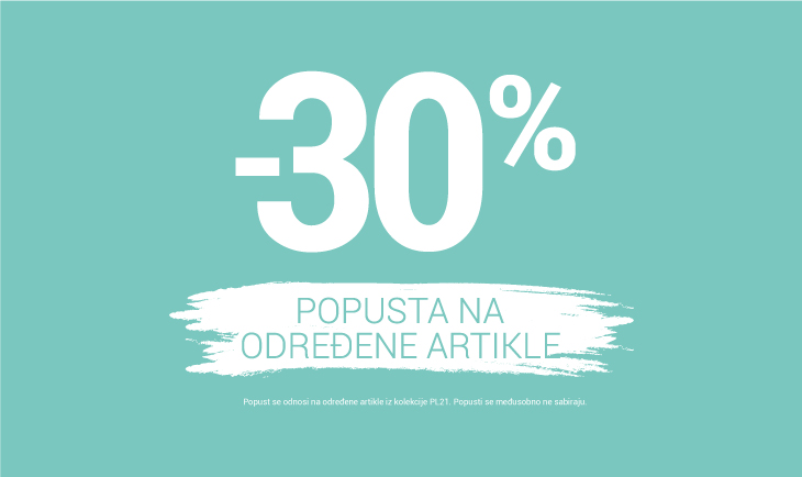 30% na određene artikle iz nove kolekcije