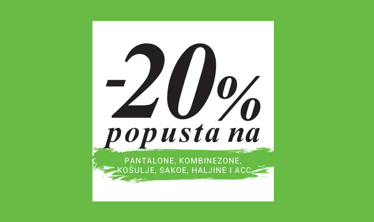 20% na produktne grupe